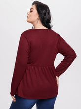 Plus Size V-neck Button Design Knitwear